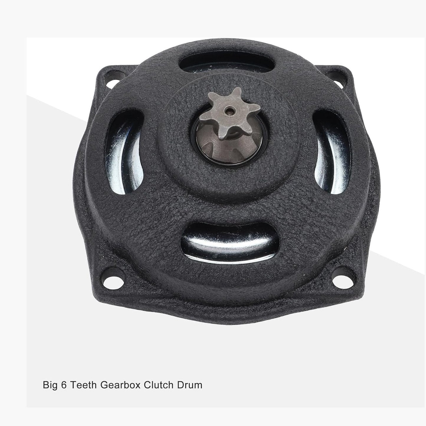 GOOFIT Small 25H 6 Tooth Drum Gear Box Drum Clutch Pad kit with Groove for 2 Stroke 47cc 49cc Engine Mini Dirt Kids Pocket Bike Dirt Bike ATV