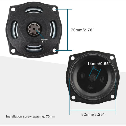 7-Tooth Centrifugal Clutch & Gearbox Assembly for 2-Stroke 47cc 49cc Pocket Bike | 25H Chain - goofitmoto