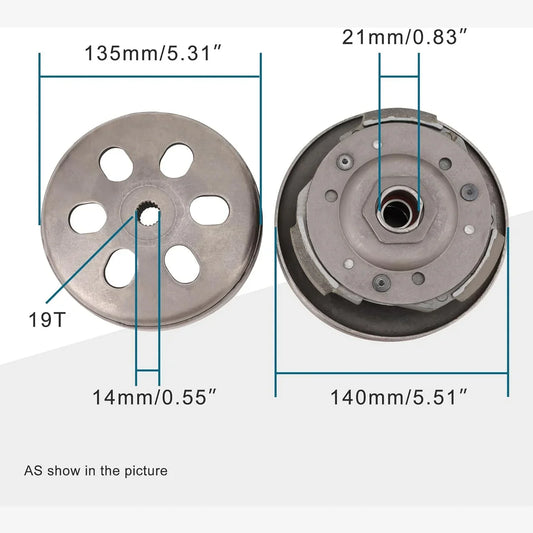 Rear Clutch & Torque Driver Assembly for GY6 125cc 150cc 152QMI 157QMJ Engine | 19-Teeth Spline - goofitmoto