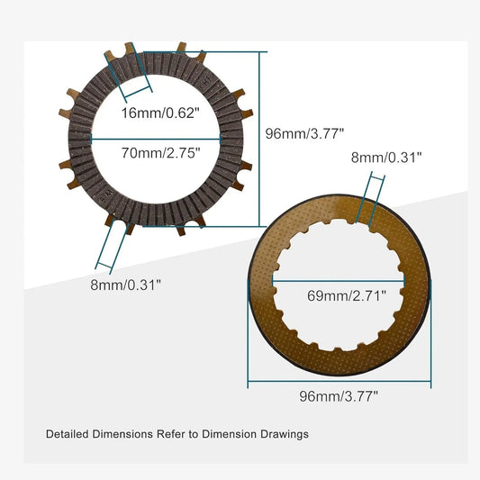 Single-Automatic Clutch Disk Plate Set for 50cc–125cc ATV, Go-Kart & Pit Bike - goofitmoto