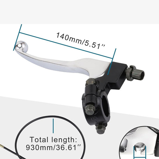 GOOFIT Universal 7/8" Handlebar Left Clutch Lever with Clutch Cable Replacement for CRF XR SSR 50cc 70cc 90cc 110cc 125cc Engine Chinese Dirt Bikes Pit Bike