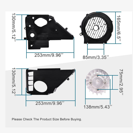 GOOFIT Air Director Cooling Fan Cover Assembly for GY6 125cc 150cc ATV Quad 4 Wheeler Go Kart Moped Scooter