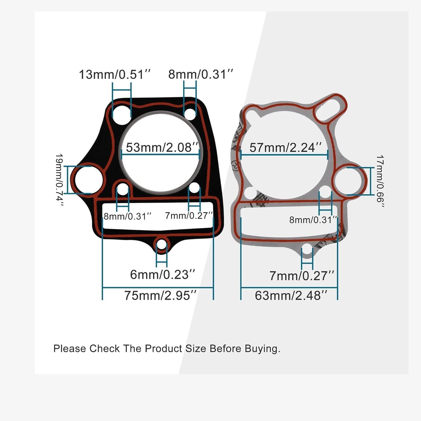 GOOFIT Cylinder Head Gasket Set for 4 Stroke 110cc Engine for ATV Go Kart