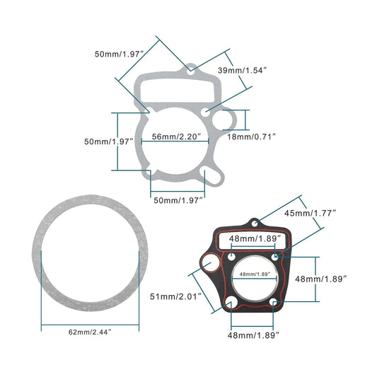 Cylinder Head Gasket Set for 70cc TaoTao Kazuma ATV Dirt Bike Go Kart - goofitmoto