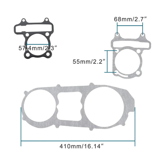 57.4mm Cylinder Head Gasket Set for GY6 150cc TaoTao Yerf-Dog Scooter ATV Go Kart - goofitmoto