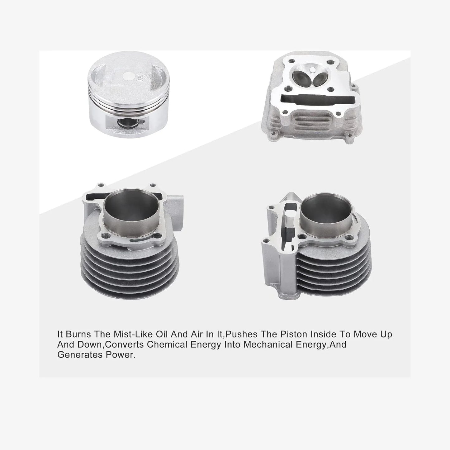 57.4mm Cylinder Rebuild Kit with Piston for 4-Stroke GY6 150cc 157QMJ Engine Scooter ATV - goofitmoto