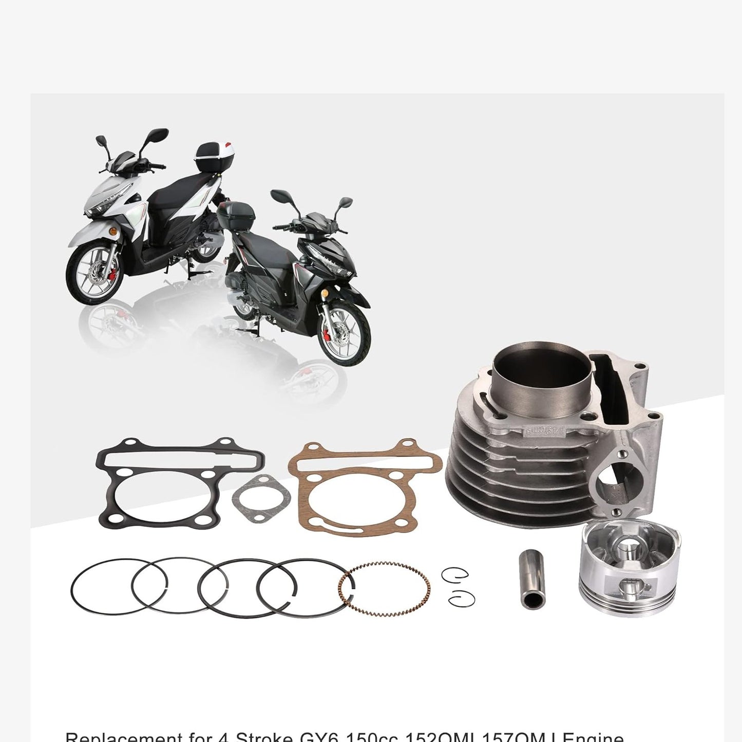 Cylinder Kit 57.4mm For 4 Stroke GY6 150cc ATV 157QMJ Engine