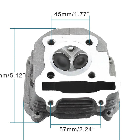 57.4mm Cylinder Head Assembly with Spark Plug for 4-Stroke GY6 150cc Yerfdog GX150 Spiderbox Tomerlin Crossfire - goofitmoto