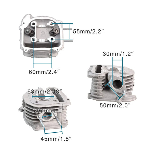 63mm Big Bore Cylinder Kit with Rocker Arm & 94-Link Chain for 4-Stroke GY6 150cc 180cc 200cc Upgrade - goofitmoto