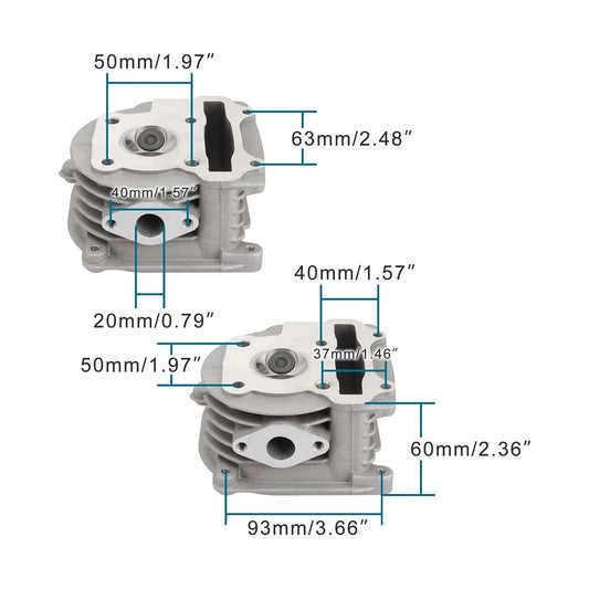 Cylinder Head Assembly with Valves & Springs for 4-Stroke GY6 49cc 50cc 139QMB 139QMA Engine - goofitmoto