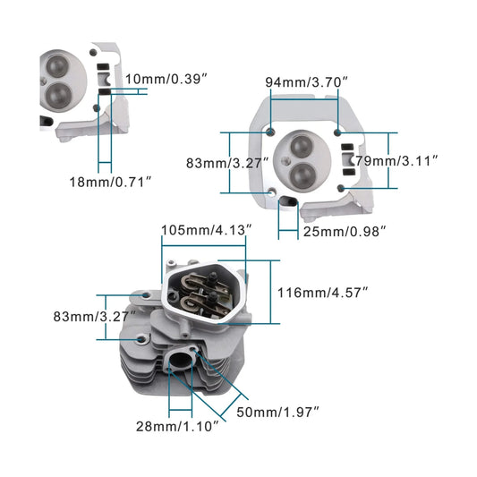 Cylinder Head Assembly for Honda GX340 GX390 11HP 13HP Engine Replacement 12200-ZF6-406 - goofitmoto
