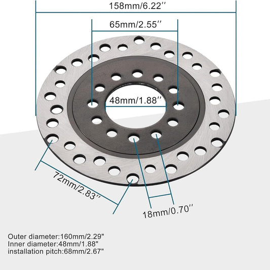 GOOFIT 158mm/6.22'' Front Rear Disc Brake Plate for 50cc 70cc 90cc 110cc 125cc ATV & Go Kart