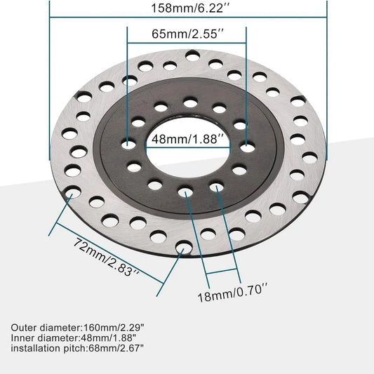 158mm Disc Brake Rotor for 50cc-125cc ATV, Go Kart, Quad - goofitmoto