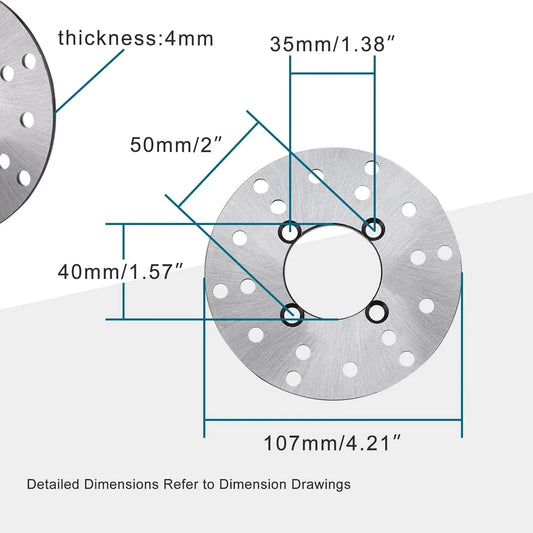 Disc Brake Rotor 107mm for 50cc - 125cc ATV - goofitmoto