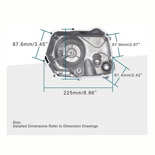 GOOFIT Right Side Engine Motor Case Casing Cover for 50cc 70cc 90cc 110cc 125cc Dirt Bikes ATV Go Kart Pit Bike Quad 4 Wheeler Dune Buggy