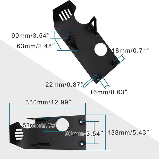 Universal Motorcycle Engine Guard & Skid Plate - Matte Black - goofitmoto