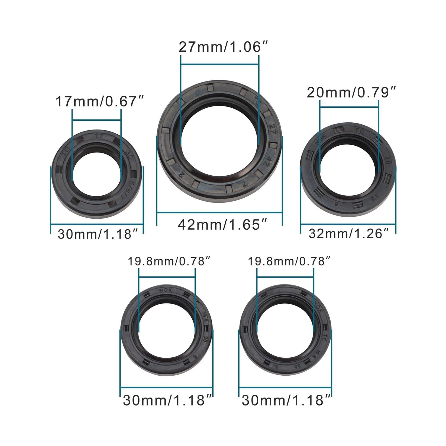 GOOFIT Complete Engine Oil Seal Kit for GY6 49cc 50cc 139qmb Scooter Moped ATV