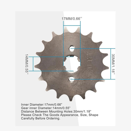 420-17T High-Speed Front Engine Sprocket (17mm) for 50cc–110cc Pit Bike & ATV - goofitmoto