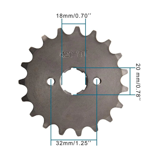420-19T Front Engine Sprocket (20mm) for 50cc–125cc Pit Bike & ATV - goofitmoto