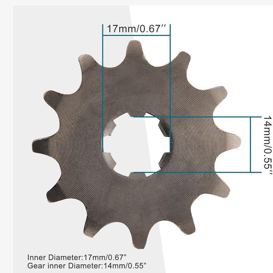 GOOFIT 17mm Front Sprocket 428-12T for 50cc 70cc 110cc 125cc 140cc 160cc Motorcycle ATV Dirt Bike 428-12T