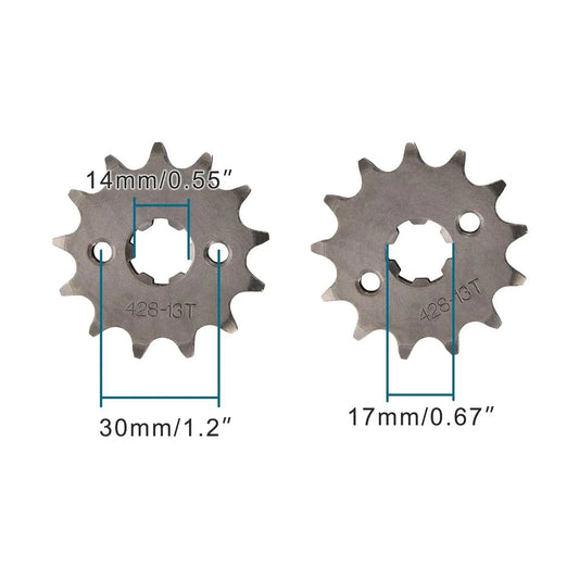 428-13T Front Engine Sprocket (17mm) for 50cc–160cc Dirt Pit Bike & ATV - goofitmoto