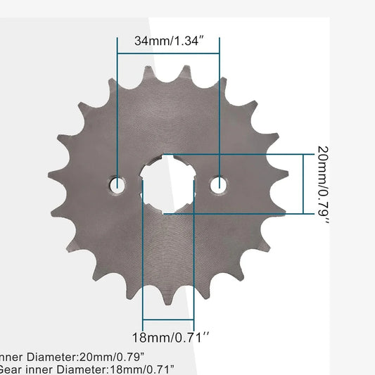 428-19T Front Engine Sprocket (20mm) for 50cc–90cc Pit Bike & ATV - goofitmoto