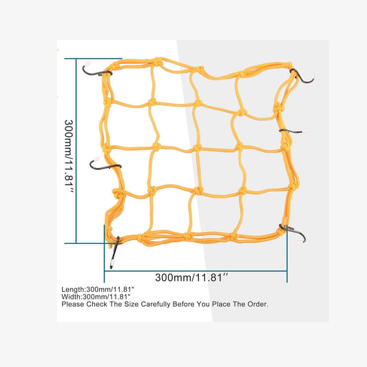 GOOFIT 12" x 12" Elasticated Bungee Luggage Cargo Net with Hooks Hold Down for Motorcycles Motorbike ATVs Bikes Cars Trucks Yellow
