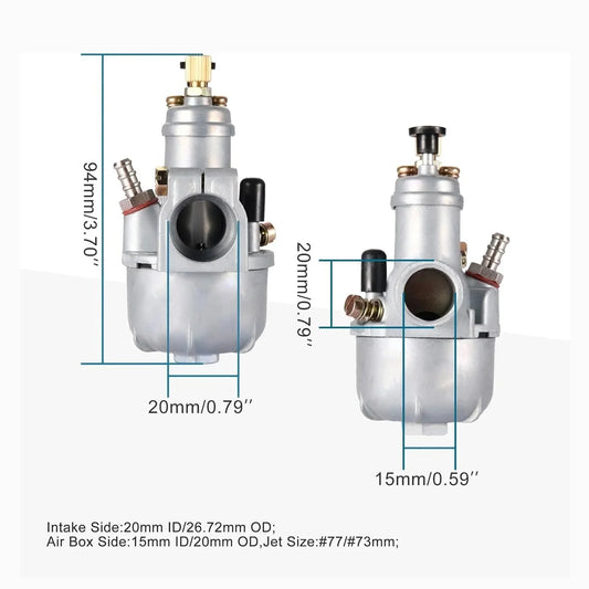 Carburetor 15mm for Puch Maxi, Newport & E50 Engine | Magnum MK MKII - goofitmoto
