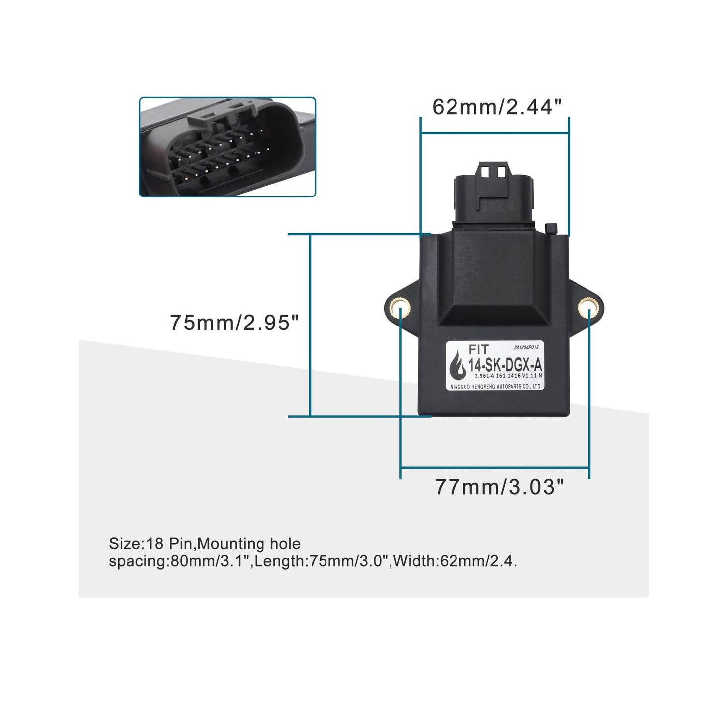 GOOFIT 18 Pin Motorcycle CDI Unit ECU Ignition Module Replacement for GY6 Engine 169cc 170cc EFI Jonway GTX 250 EFI 200
