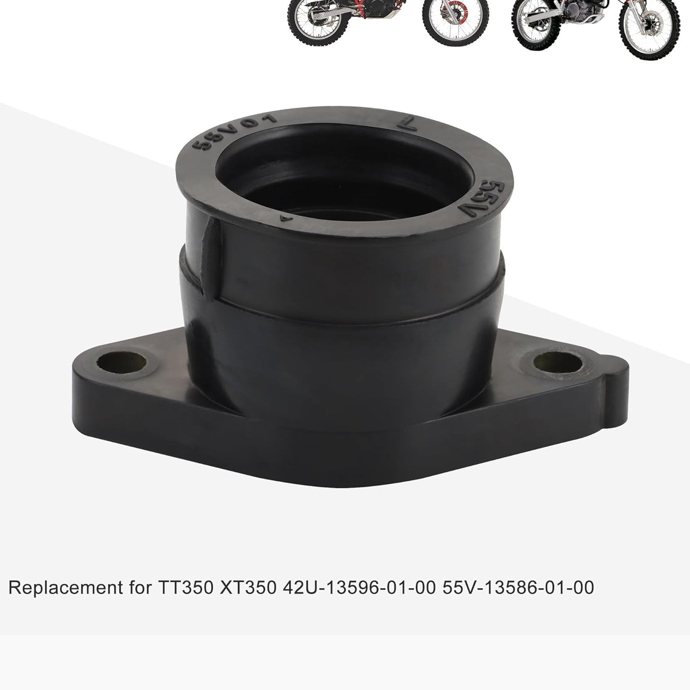 GOOFIT 2Pcs Motorcycle Carburetor Carb Intake Boot Joint Replacement for TT350 XT350 42U-13596-01-00 55V-13586-01-00