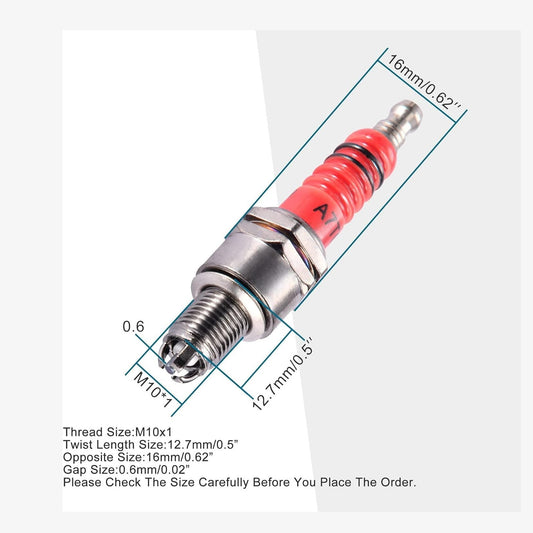 GOOFIT 3 Electrode A7TC Spark Plug Replacement for 50cc 70cc 90cc 110cc 125cc 150cc Scooter Dirt Pocket Bike ATV Moped Quad Go Kart