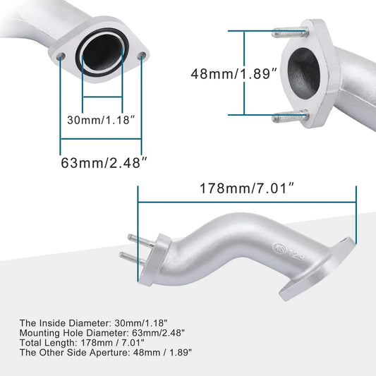 30mm S-Shaped High-Flow Intake Manifold Pipe for CG 250cc ATV, Dirt Bike, Go Kart - goofitmoto