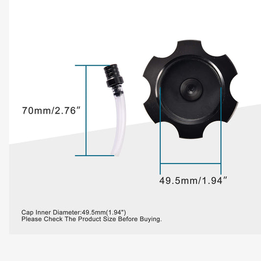 GOOFIT 49.5mm Racing Gas Fuel Tank Cap Replacement for SSR Thumpstar TTR Kayo Taotao Kazuma Coolste 50cc-125cc Motorcycle Pit Bike Black