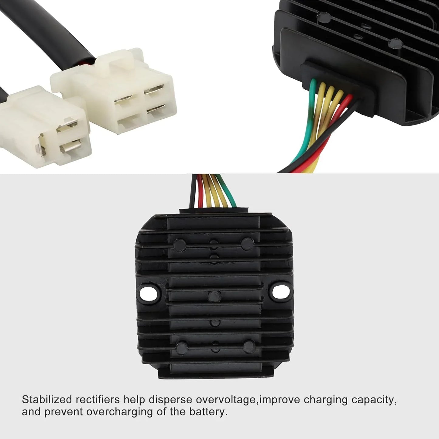 Voltage Regulator Rectifier 6-Pin 12V for Elite CH150 & CH150D Scooter, ATV - goofitmoto