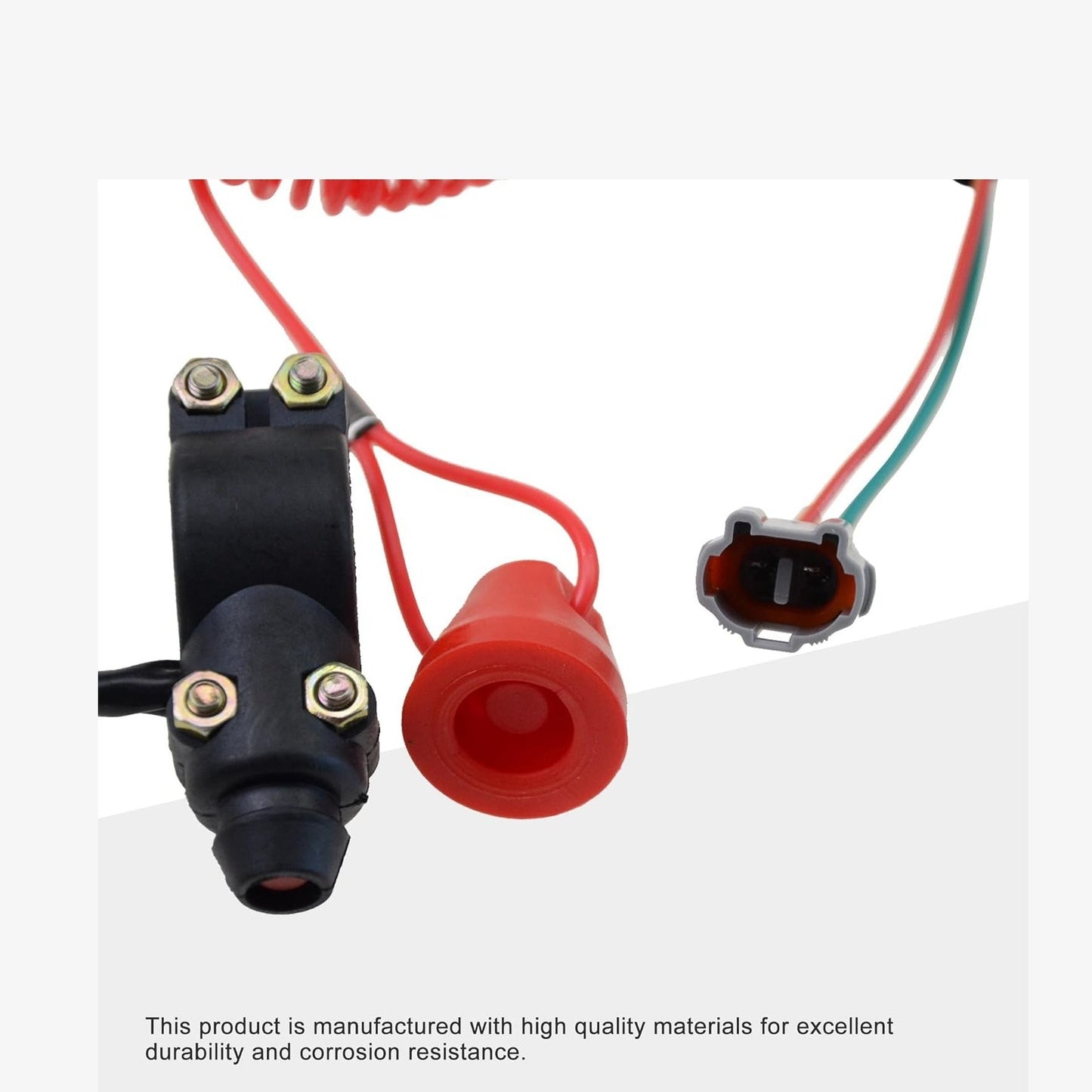 GOOFIT 7/8" 22mm Handlebar 2 Wire Tether Kill Switch with Waterproof Plug Replacement for 50cc 70cc 90cc 110cc 125cc 150cc ATV 4 Wheeler Quad