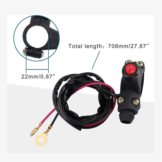 7/8" Handlebar Tether Kill Switch (2-Wire) for 110cc 125cc ATV, Pit Bike & Beach Buggy - goofitmoto