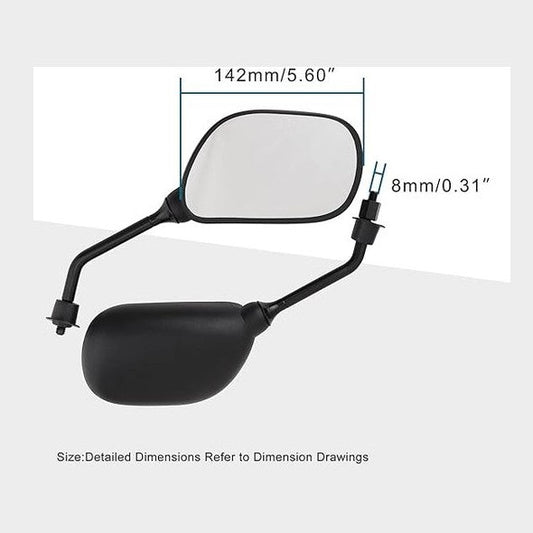 GOOFIT 8mm Black Plastic Rearview Mirror for 50cc 70cc 90cc 110cc 125cc 150cc 200cc 250cc ATV Scooter Motorcycle