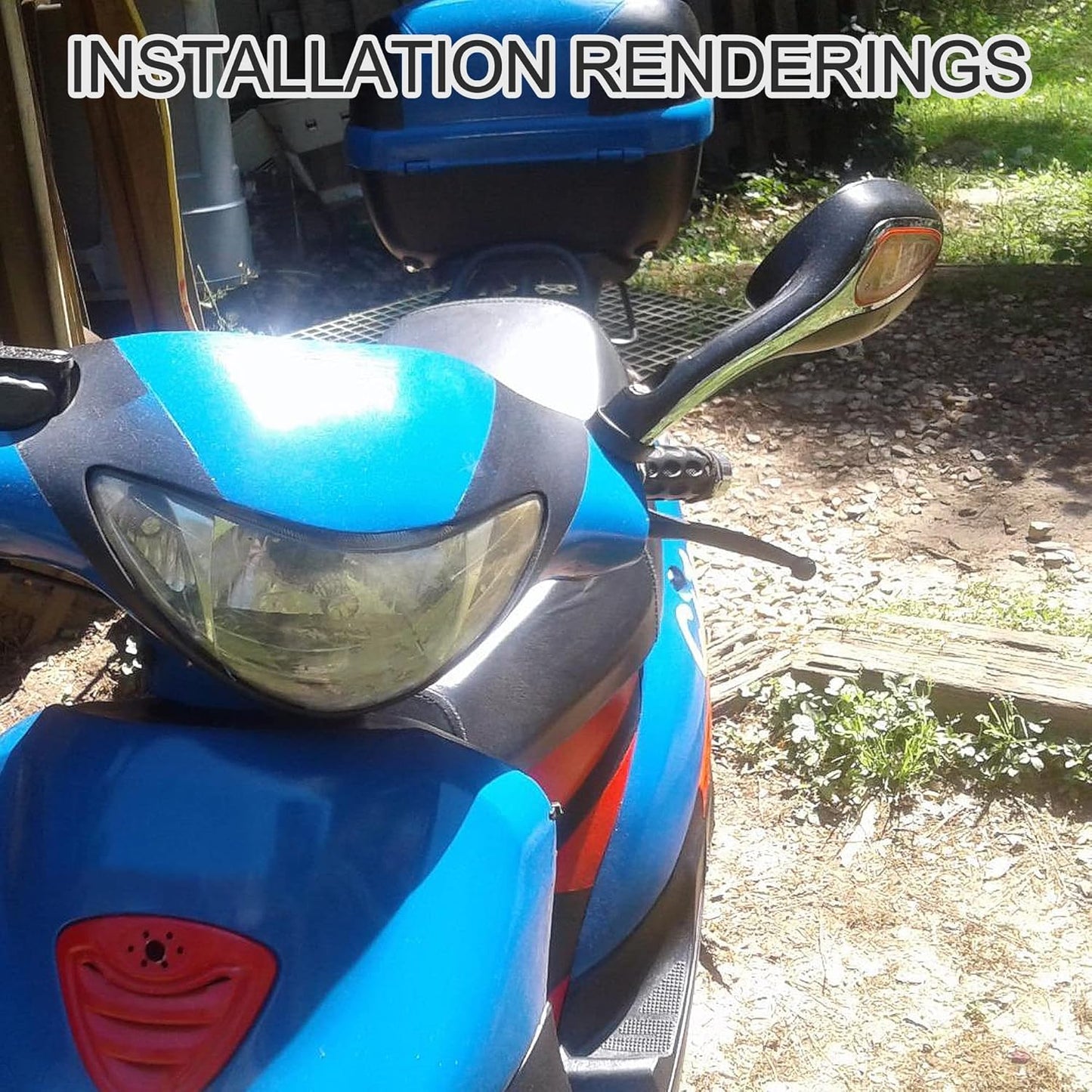 GOOFIT 8mm Scooter Rearview Mirrors 1 Pair for 50cc 70cc 90cc 110cc 125cc 150cc 200cc 250cc Moped Motorcycle Black