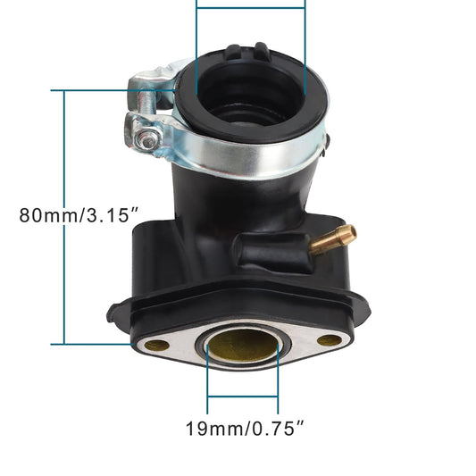 GOOFIT 90 Degree Bent Intake Manifold Pipe for GY6 49cc 50cc ATV Scooter Moped