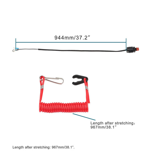 GOOFIT Boat Motor Kill Switch Assy 65W-82575-00 65W-82575-01 Replacement for Outboard Engine 2 stroke 4 stroke F FT 6HP 25HP