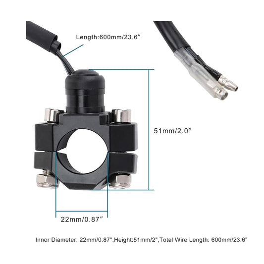 GOOFIT CNC Universal Motorcycle Engine Stop Start Kill Switch Button with Mounting Backplate Compatible Replacement for Pit Dirt Bike ATV Black