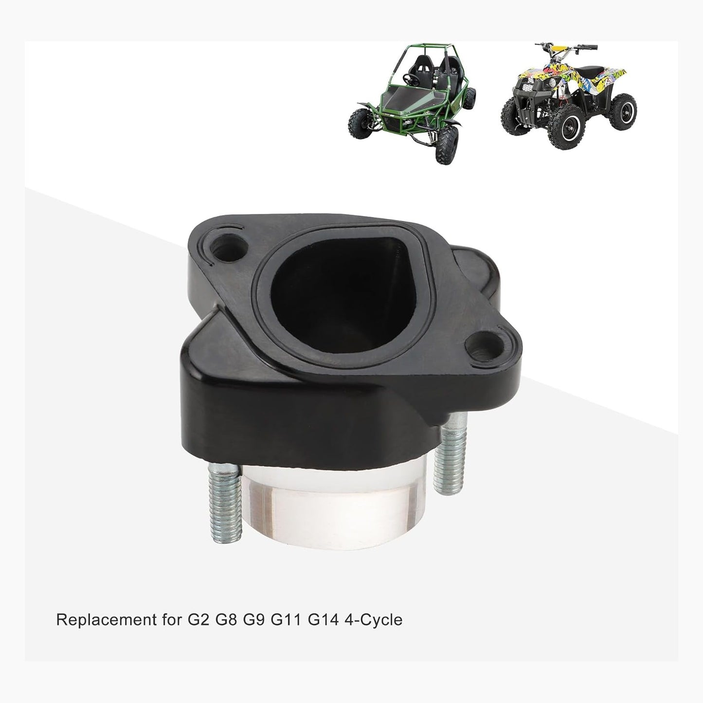 GOOFIT Carburetor Intake Manifold Spacer Joint Pipe with Gasket Set Replacement for G2 G8 G9 G11 G14 4-Cycle Engine J38-13596-00