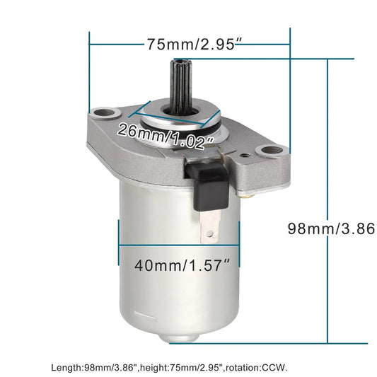 Starter Motor for JOG-50 Scooter, SR 50, K2 50, Di-Tech 50cc (1997–2001) - goofitmoto