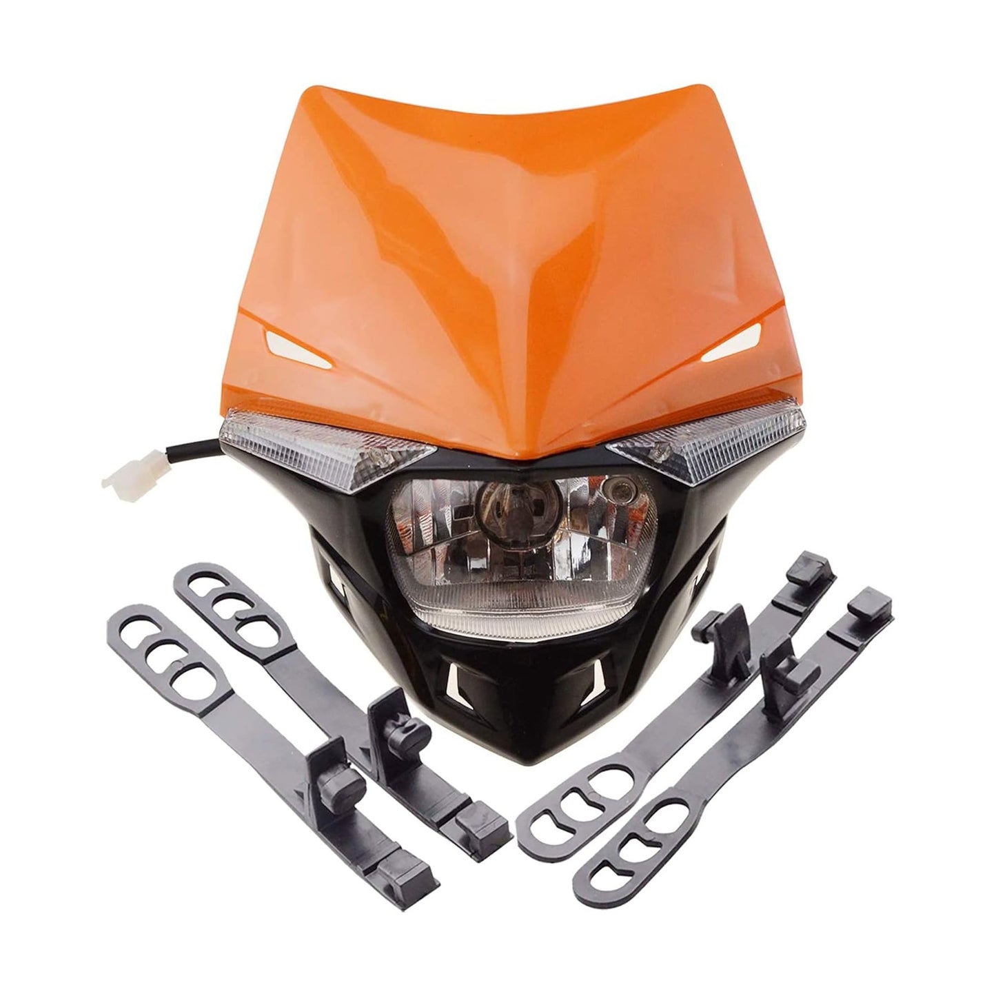 GOOFIT H4 12V 35W Universal Motorcycle Headlight Bulb Halogen Light Replacement for Supermoto ATV Racer Dirt Pit Bike Black