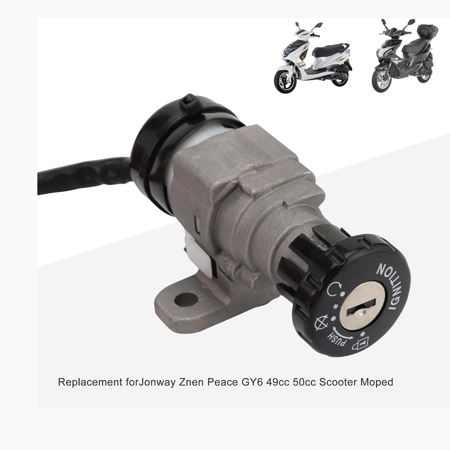 GOOFIT Ignition Switch Key Assy Replacement for Jonway YY50QT-5 Znen Peace GY6 49cc 50cc Scooter Moped