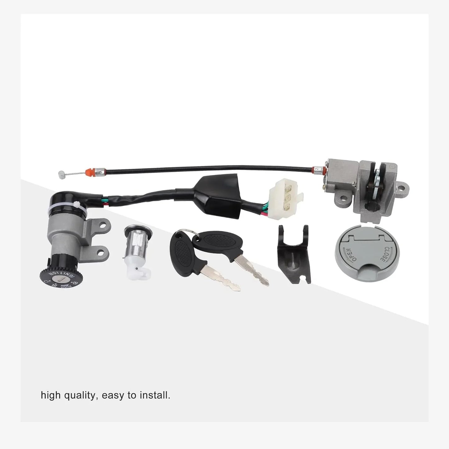 Ignition Switch Key & Lock Set with Gas Tank Cap for GY6 49cc–50cc Scooter Moped - goofitmoto