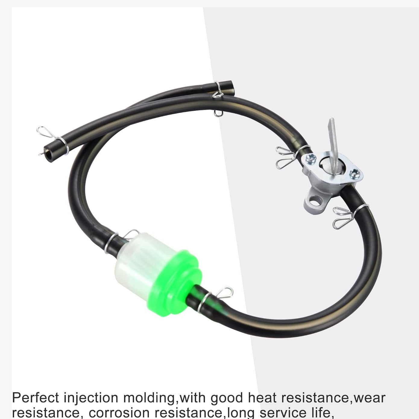GOOFIT Inline Fuel Hose Oil Filter Petrol Switch for 50cc 110cc 125cc 150cc 250cc ATV Pit Dirt Bike Quad 4 Wheeler Scooter Green