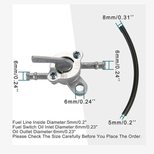 GOOFIT Inline Fuel Hose Oil Filter Petrol Switch for 50cc 110cc 125cc 150cc 250cc ATV Pit Dirt Bike Quad 4 Wheeler Scooter Green