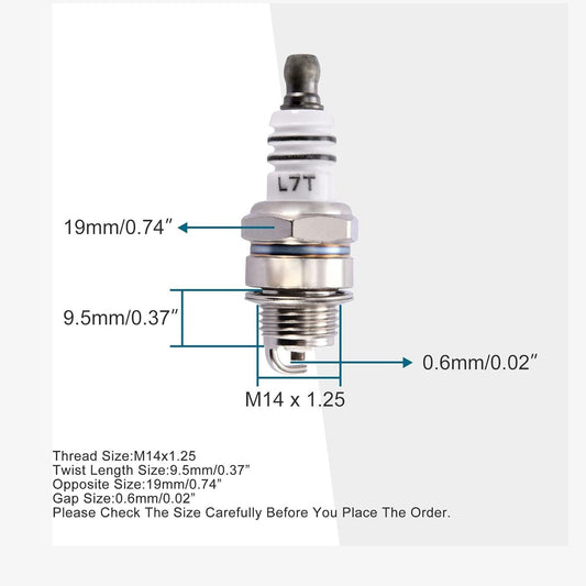 GOOFIT L7T Spark Plug for 2 Stroke 33cc 43cc 47cc 49cc Pocket Bike Mini Chopper