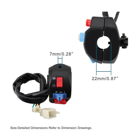 Handlebar Start Switch Assembly Set for 50cc-150cc Scooter & Motorcycle | 7/8" Universal - goofitmoto